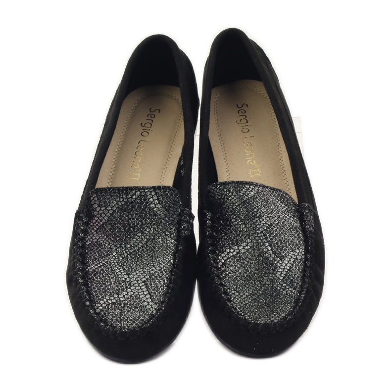 Sergio Leone 721 suede loafers black grey 4