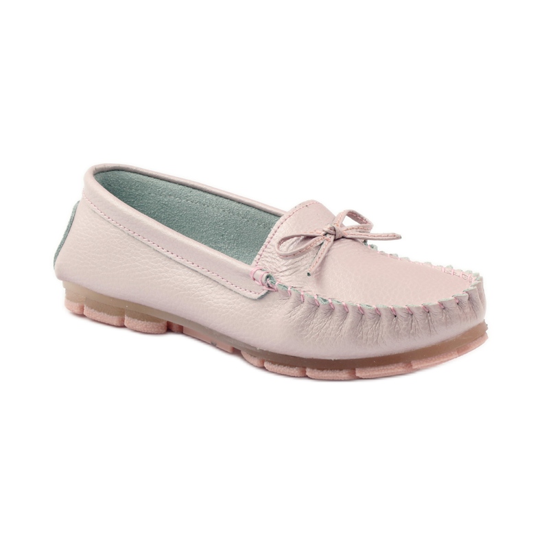 Leather loafers with a bow Filippo 004 pink 1