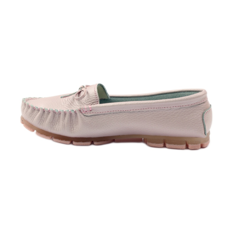 Leather loafers with a bow Filippo 004 pink 2
