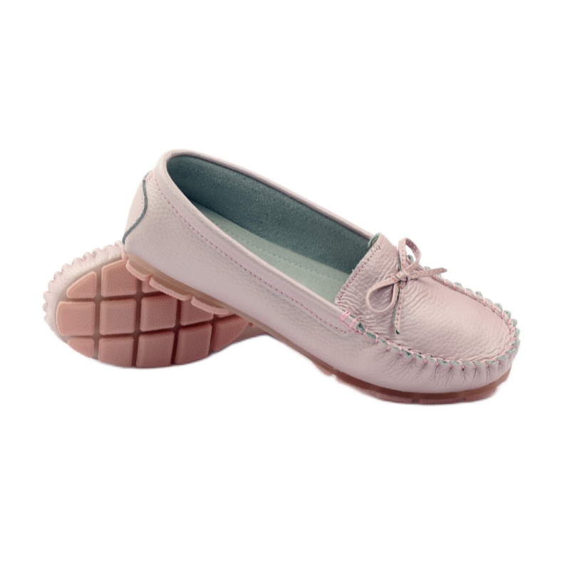 Leather loafers with a bow Filippo 004 pink 3