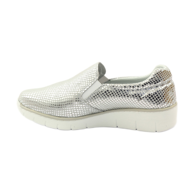 Slipony leather sports shoes Filippo 204 white grey 2