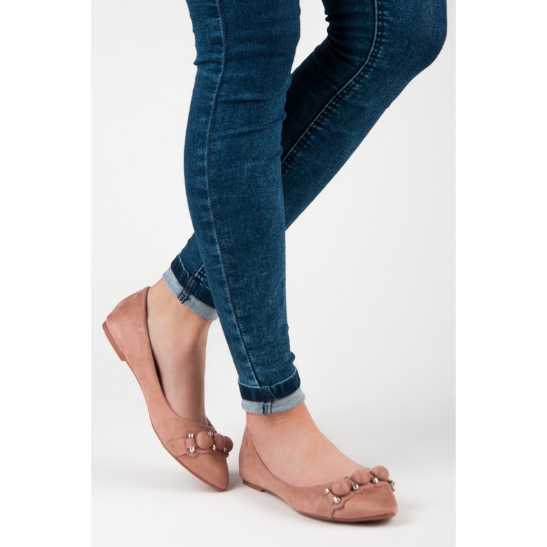 Seastar Suede Ballerina In Spitz pink 2