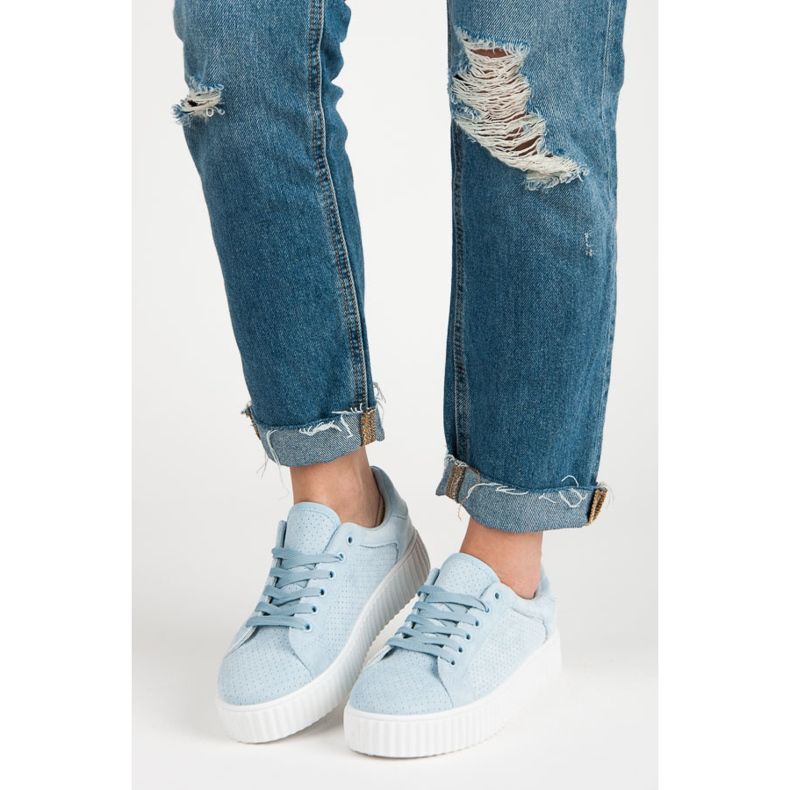 Seastar Suede sneakers on the platform blue 1