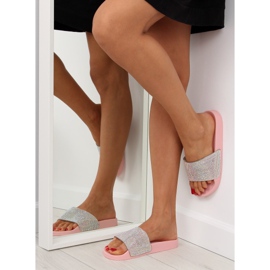 Rubber slippers with cubic zirconia pink S20 pink 1