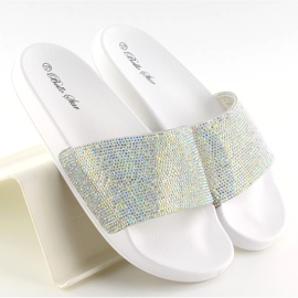 Rubber slippers with white cubic zirconia S20 white 2