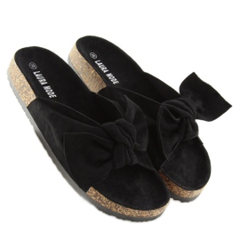 Black cork slippers LS-90 black 1