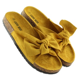Yellow cork slippers LS-90 yellow 1