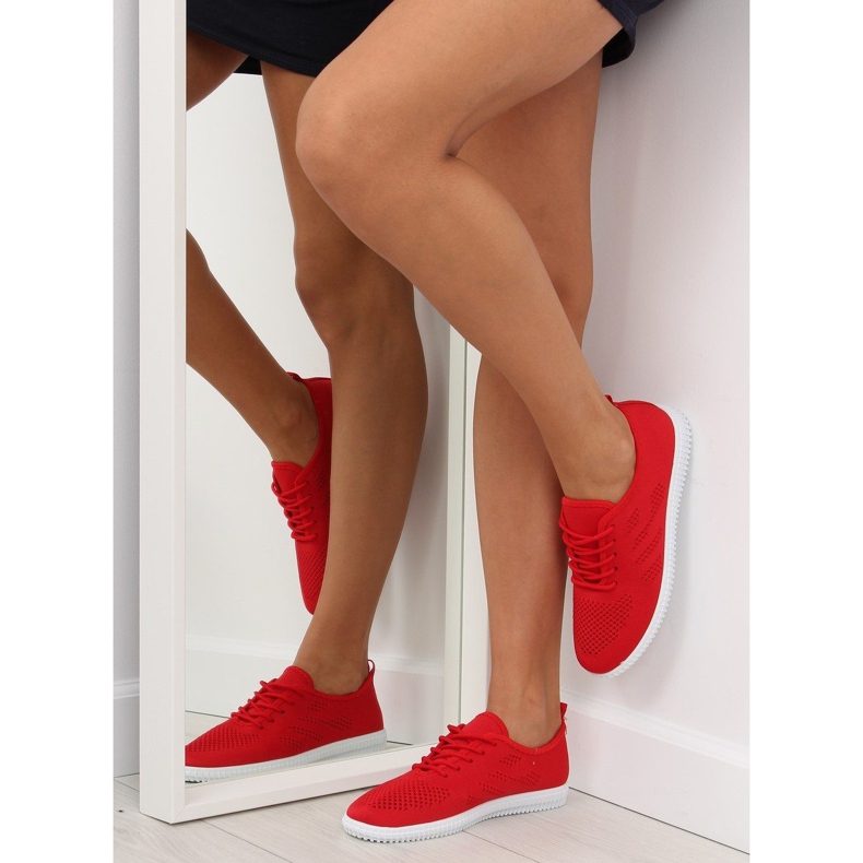 Red Women's red sneakers LA10P Red 1