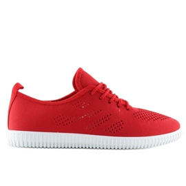 Red Women's red sneakers LA10P Red 2