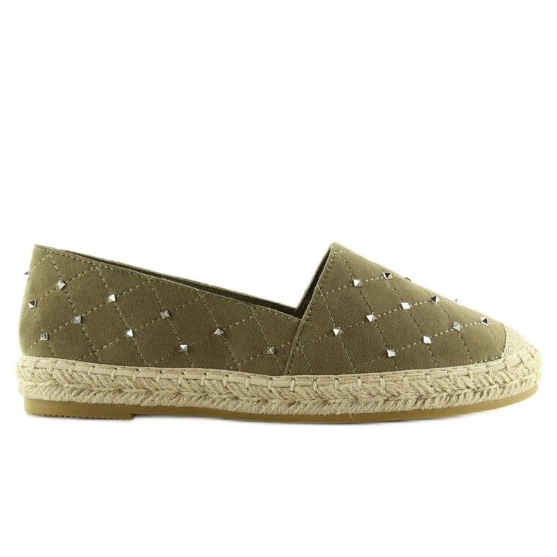 Green Espadrilles with studs 5481 Green 2