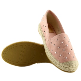 Espadrilles with pink 5481 pink studs 1