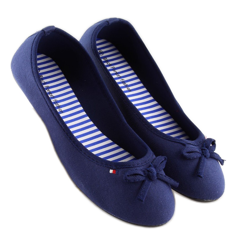 Women's navy blue ballerinas T141 navy 2