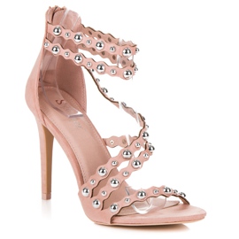 Seastar Sandals high heels with a zipper pink 1