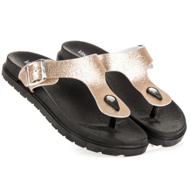Golden VINCEZA slippers 2