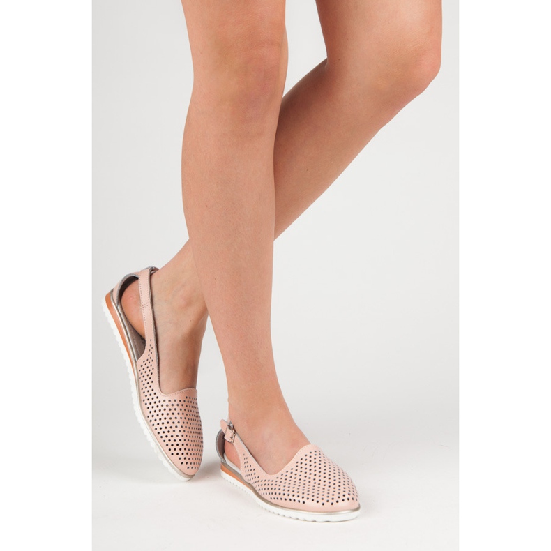 Openwork vinceza sandals pink 1