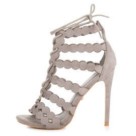 Seastar Tied Sandals On A High Heel grey 2