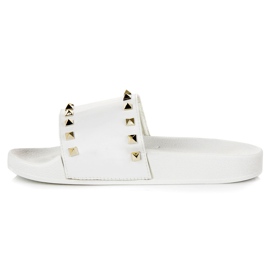 White slippers with rhinestones 1