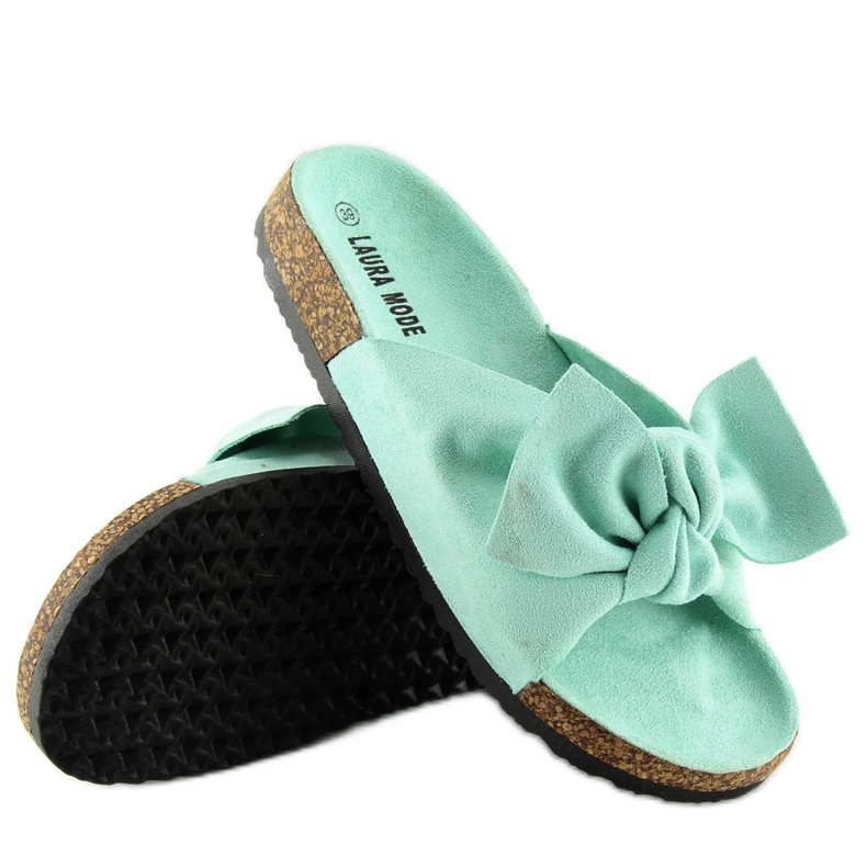 Mint cork slippers LS-90 green 1