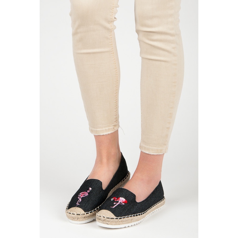 Bestelle Espadrilles with a flamingo black 1