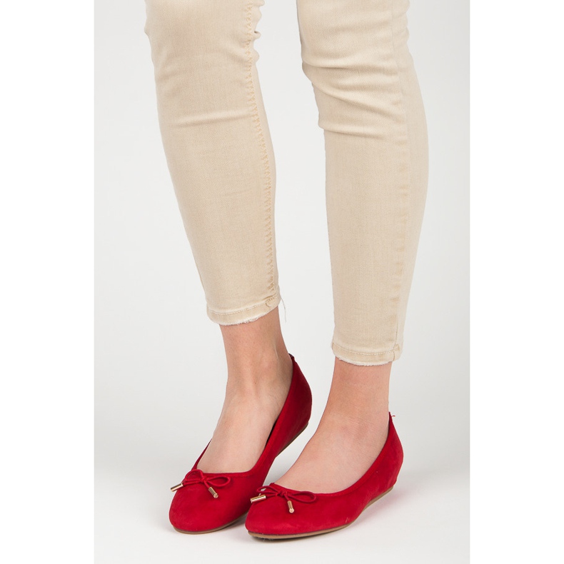 Fama Red ballerinas with a bow 1