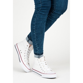 Lace-up sneakers above the ankle white 2