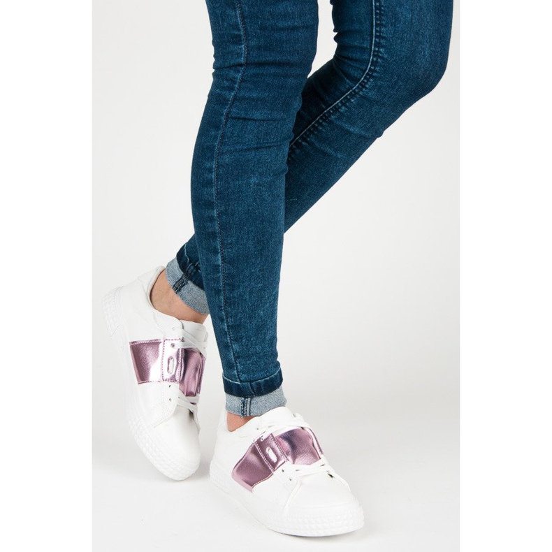 White Fashion Sneakers purple 2