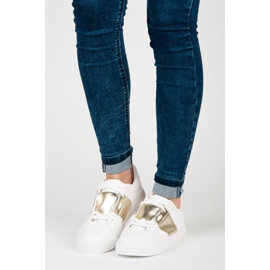 White sports fashion sneakers yellow 1 White sports fashion sneakers yellow 1