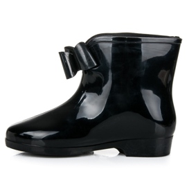 Black rubber boots with a bow 1