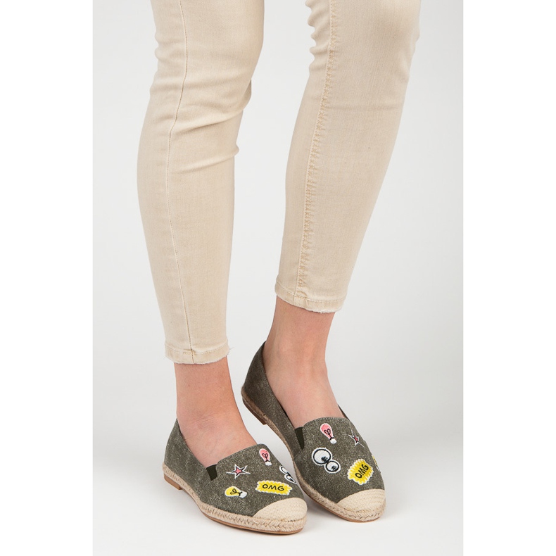 Bestelle Spring espadrilles with patches green 1