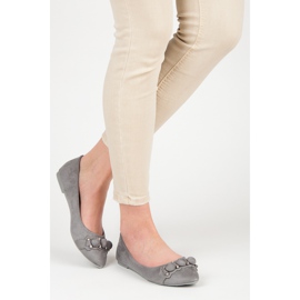 Seastar V-neck suede ballerinas grey 2