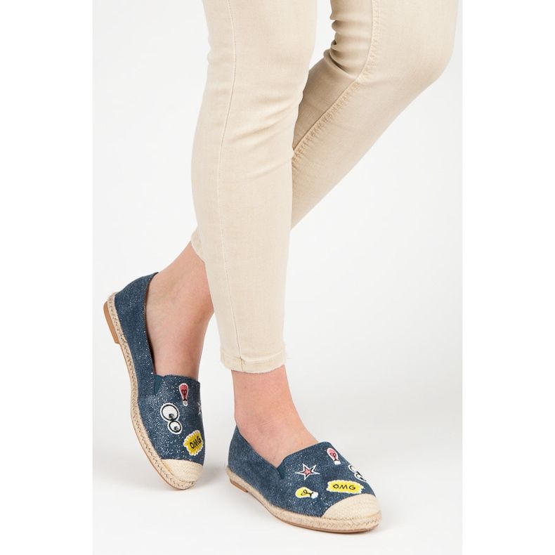 Bestelle Spring espadrilles with patches blue 2