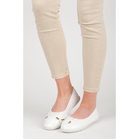 Quilted ballerinas white 1