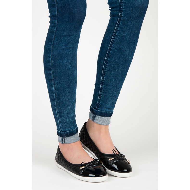 Quilted ballerinas black 1