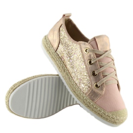 Pink laced espadrilles sneakers B-140 Pink 1