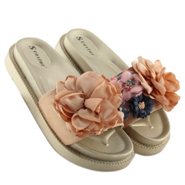Flower power golden flip-flops AK04P gold 1