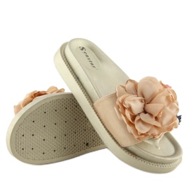 Flower power golden flip-flops AK04P gold 2