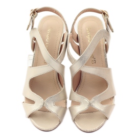Sergio Leone 813 gold gladiator sandals yellow brown 4