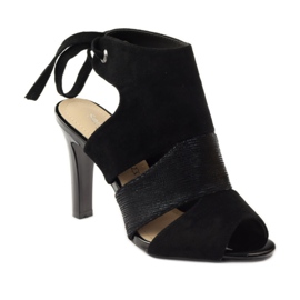 Sergio Leone 1489 tied suede sandals black 1