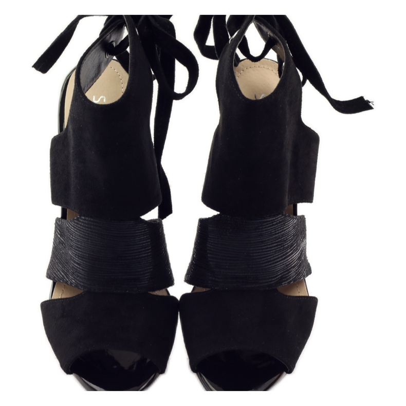 Sergio Leone 1489 tied suede sandals black 4