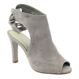 Sergio Leone 1493 tied suede sandals grey 1