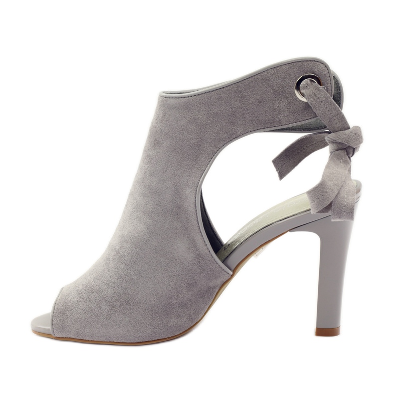 Sergio Leone 1493 tied suede sandals grey 2