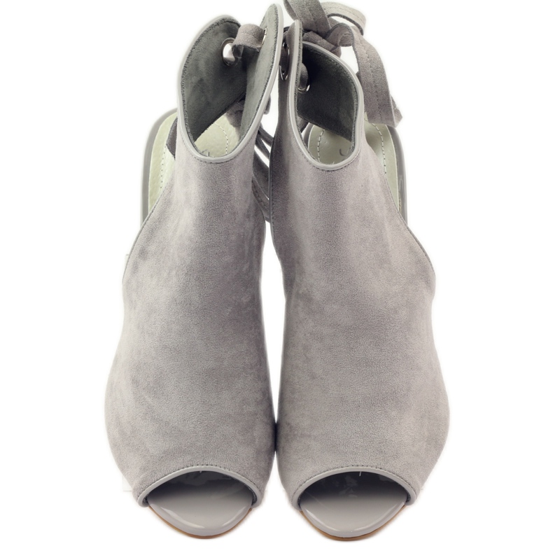 Sergio Leone 1493 tied suede sandals grey 4