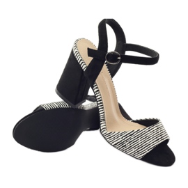 Sandals on the Sergio Leone 820 post with stripes white black 3