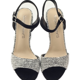 Sandals on the Sergio Leone 820 post with stripes white black 4