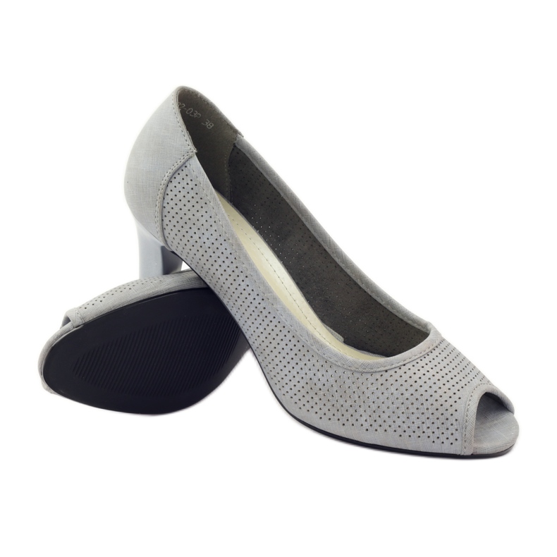 Pumps perforated Sergio Leone 232 grey 3