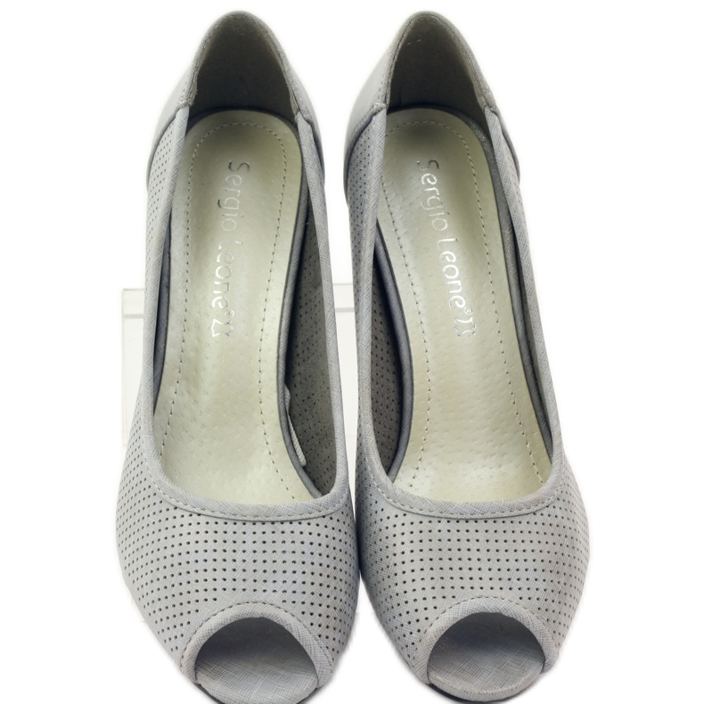 Pumps perforated Sergio Leone 232 grey 4