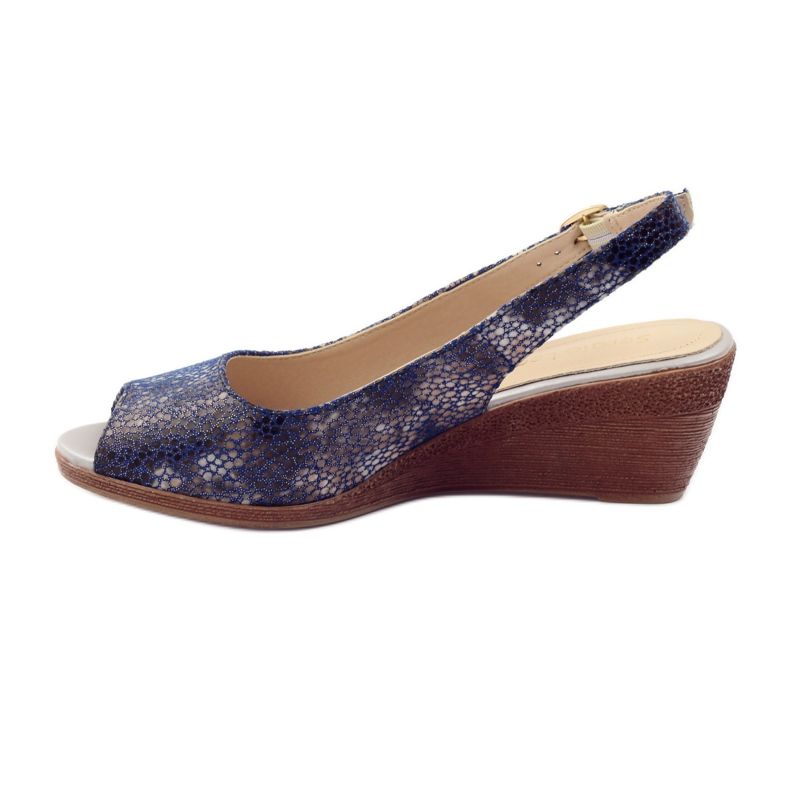 Sergio Leone 811 wedge sandals navy blue 2