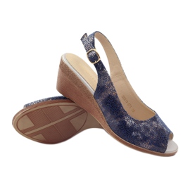 Sergio Leone 811 wedge sandals navy blue 3
