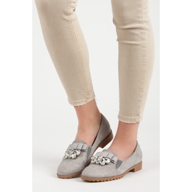 Bestelle Slip-on shoes with an ornament grey 1