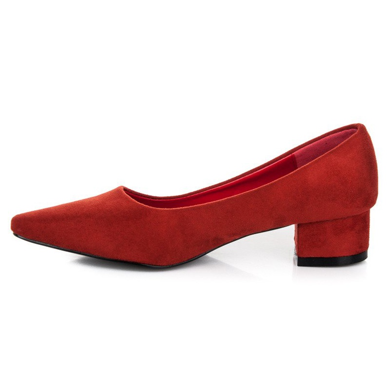 Best Shoes Suede pumps with low heels red 1